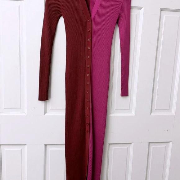 STAUD Pink colorblock Shoko Long Sleeve Knit Dress - Picture 5 of 6